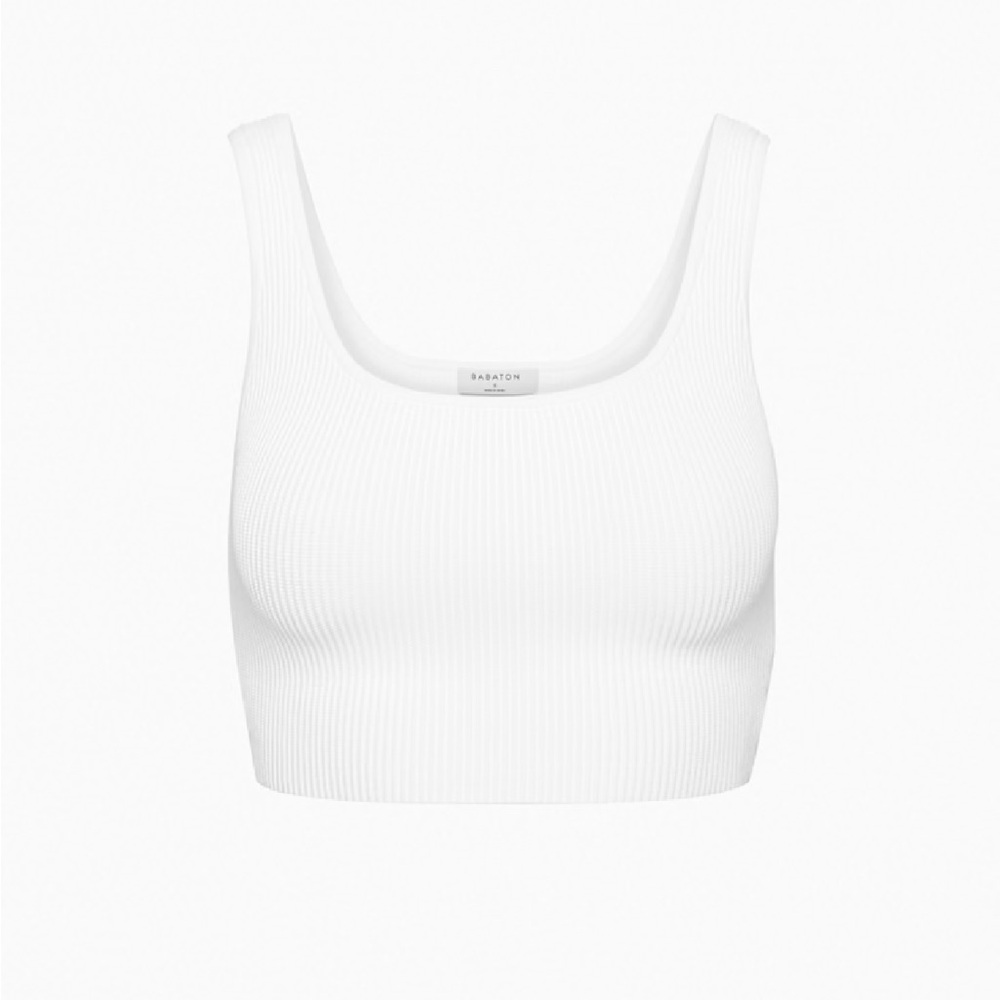 Babaton Women's Ribbed Square Neck Tank Top - White